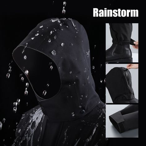 Manteau de pluie imperméable pour moto pour homme - Ensemble réfléchissant pour l'équitation - Veste de livraison extérieure fendue à la mode - Costume imperméable - Poncho ciblant les hommes. (1/5)