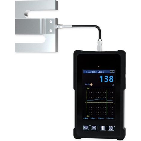 Jauge de force numérique Dynamomètre portable Portable affichage numérique qualité industrielle haute vitesse d'acquisition 2000HZ cellule de charge externe de type S Dynamomètre de haute précision à (1/5)