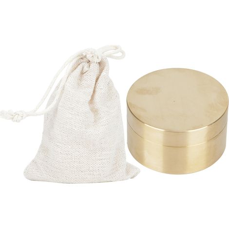 Boîte de rangement ronde en laiton étanche pour bijoux, contenant hermétique, anti-poussière et anti-humidité, pour pièces de monnaie (L) (1/5)