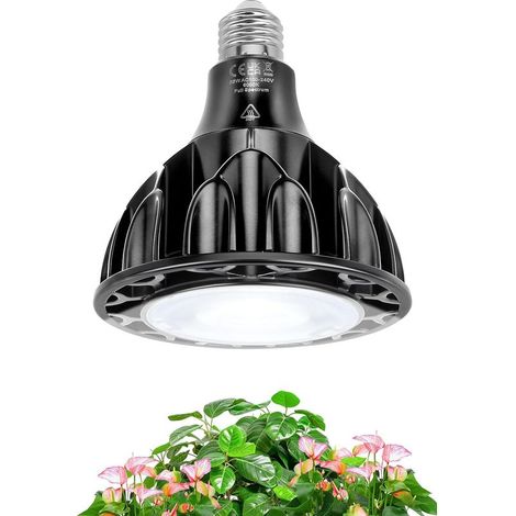 Lampe de culture LED d'intérieur 36 W, 5800 K, spectre complet, douille E27 amovible pour la germination, la croissance et la floraison (1/5)