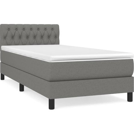 Maison Exclusive - Boxspringbett mit Matratze Dunkelgrau 90x190 c