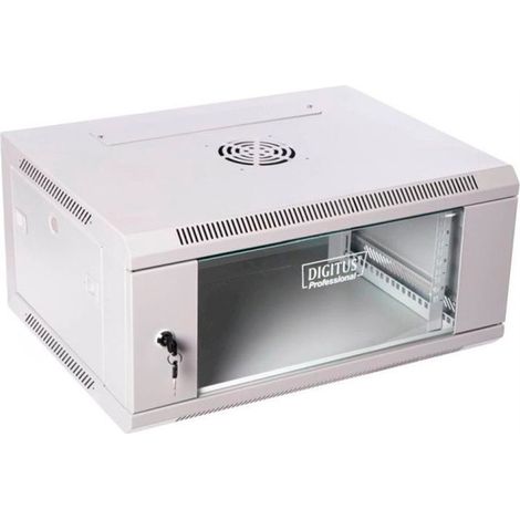 DIGITUS DN-W19 06U/600 6U Armario de Red de Montaje en Pared Puerta de Cristal Gris 60kg 600x600mm (1/3)