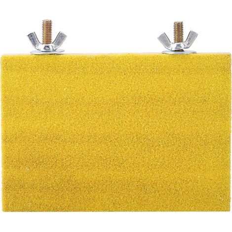 Oiseau perchoir support plate-forme jouet aire de jeux patte meulage pour animal perroquet hamster écureuil (jaune) (1/5)