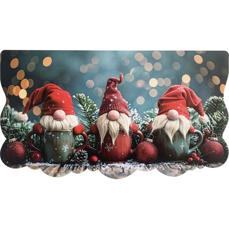 Tappeto Cucina Natale Natalizio Gomma Pvc 50x90 Cm Moderno Antimacchia Antiscivolo Addobbi Natalizi (C) (1/5)