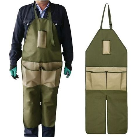 LaBlanc – Lange Gärtnerschürze mit Beinschutz, Arbeitsschürze mit mehreren Werkzeugtaschen, ideal für Gartenarbeit, Heimwerken, Schreinerarbeiten, Garage und Werkstatt (1/5)