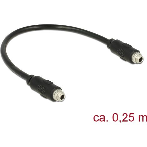 Kabel klinke 3 pin 3,5 mm buchse buchse zum einbau 0,25 m schwarz delock