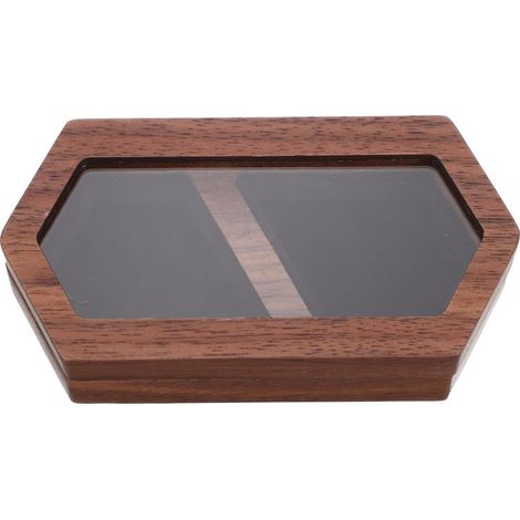 Portable Earring Box, Wooden Travel Jewelry Holder, Lid, Coffee Color, Easy to Store, for Fiancée and Girlfriend, Engagement and Wedding Ceremonies (1/5)