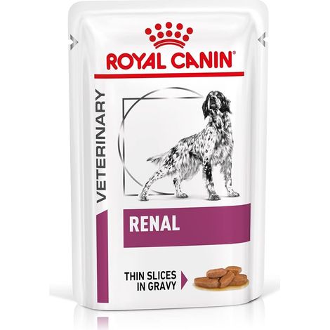 Veterinary Renal 12 x 100 g Aliment Complet diététique pour Chiens Adultes Soutien de la Fonction rénale avec Morceaux Savoureux en Sauce (1/3)
