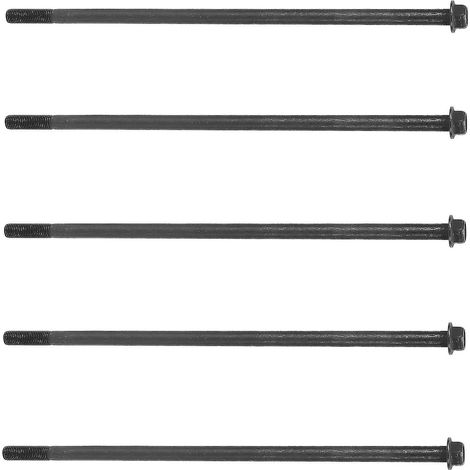 Lot de 5 vis longues M10x290 pour moteurs de générateurs, à bride hexagonale, destinées à l'agriculture, la pêche et la sylviculture. (1/4)