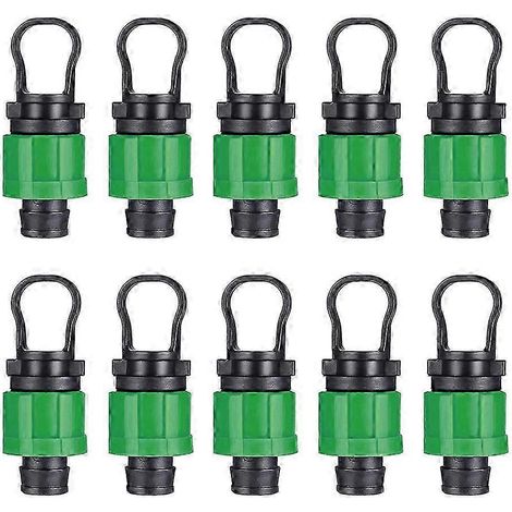 10 bouchons d'extrémité pour tuyaux d'irrigation goutte à goutte de 16 mm de diamètre, compatibles avec les raccords de tuyaux d'irrigation goutte à goutte de 1/2 pouce. (1/5)