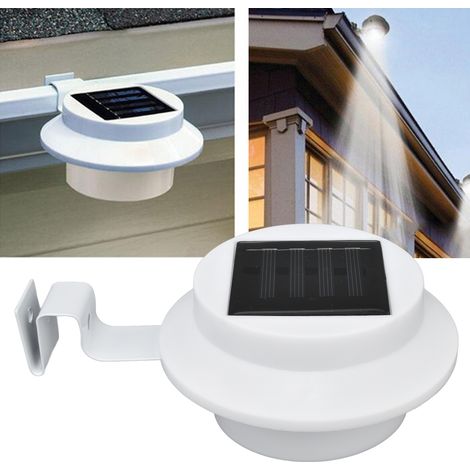 Lampe solaire pour clôture, lampe solaire ronde à 3 LED pour avant-toit, lampadaire solaire, décoration murale pour villa, éclairage pour réservoir d'eau (1/5)