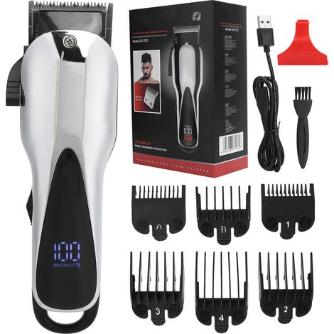 Tondeuse Électrique LED Silencieuse avec Affichage Numérique pour Coupe de Cheveux (1/5)