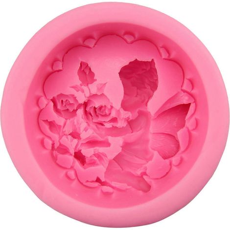 Wunderschöne Silikonform mit Rosenmotiv, Engelsform, Feenform, Backform für Fondantkuchen