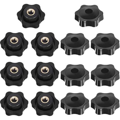 Bouton de serrage étoile M6 – Lot de 14 pièces – Résistance à la corrosion – Prise confortable – Pour machines-outils (1/4)