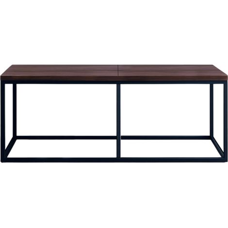 Relaxdays Sitzbank, Esszimmer, Essbank, Wohnzimmer & Flur, HxBxT: 47x120x30 cm, Küchenbank, Metall, Industrial/Schwarz (1/4)