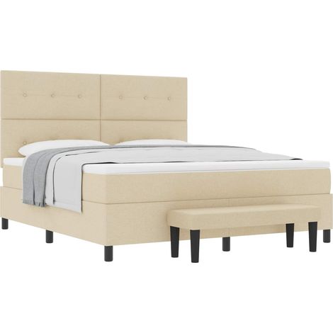Maison Exclusive - Boxspringbett mit Kopfteil Creme 180 x 200 cm