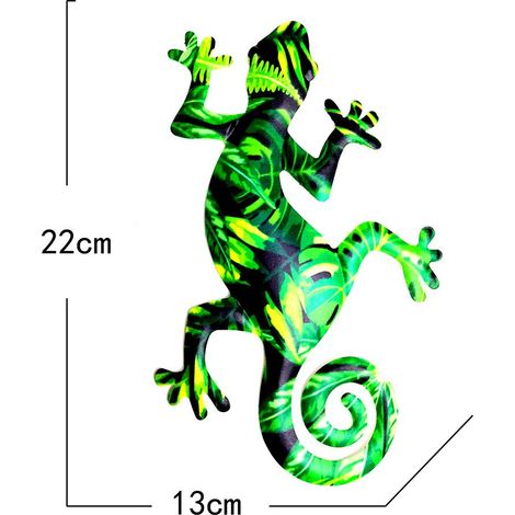 Gecko en métal - Décoration murale suspendue - Sculpture décorative pour la maison, la chambre, le salon, le bureau ou le jardin (1/5)