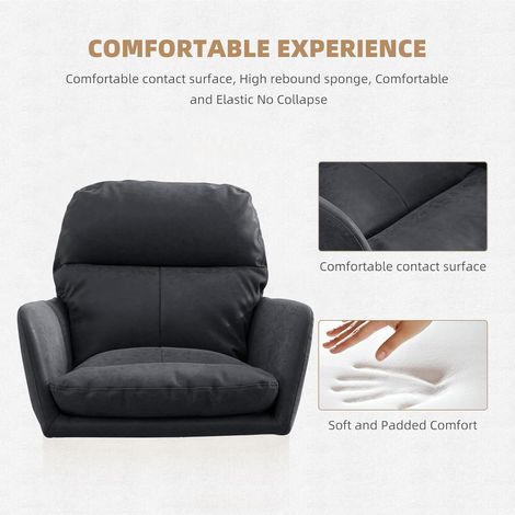 Chaise de bureau – Similicuir PU, piètement noir, hauteur réglable – Pour bureau, chambre, coiffeuse, etc. – Confort polyvalent (1/5)