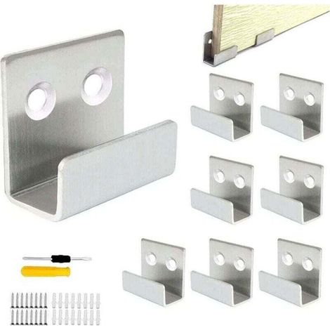 Crochet Mural Inox - 8 pieces - Charge 50kg - Fixation miroir carrelage cadre photo