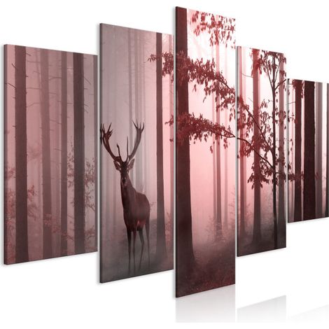 Tableau Imprimé 5 Panneaux "Morning Wide Pink" 50 x 100 cm (1/2)