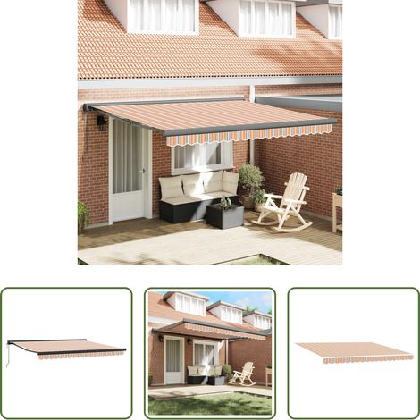 Store rétractable - Auvent Multicolore 400 × 300 cm Polyester et Aluminium (1/5)