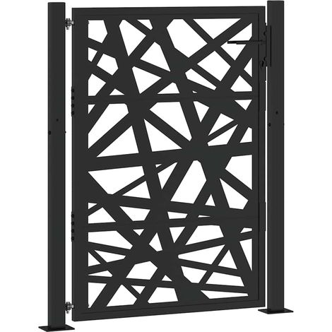 Portail de jardin,Portail de clôture,Portillon de jardin noir 105x130 cm acier conception de lumière CFW37756 (1/5)