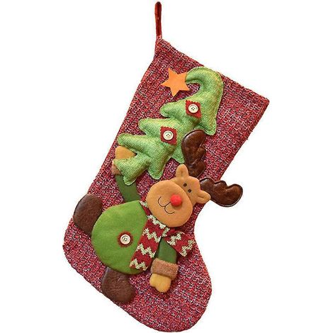 sachet cadeau chaussette de Noël, emballage cadeau pour bas de Noël, pochette décorative-50X20CM (1/2)