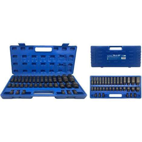 Vasos de impacto ADLER KD, 35 piezas, 1/2", 12 ángulos, cortos/largos, AD-35KD/12, eje de plástico.