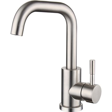 304 stainless steel wash basin faucet hot and cold rotating brushed wash basin under counter basin faucet (1/3)