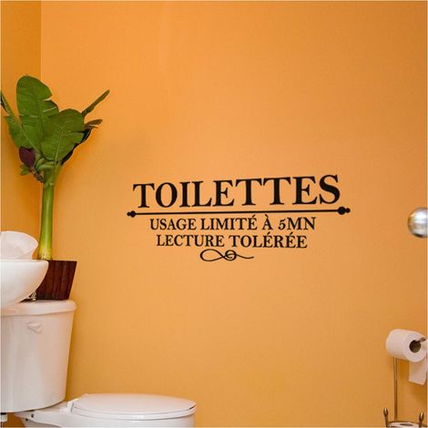 Ambiance-Live, Adesivo da Parete, Adesivo Motivo: toilette ad uso limitato - 20 x 55 cm - nero (1/5)