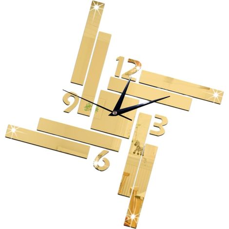 und wasserdichte quadratische Wanduhr mit Goldspiegel