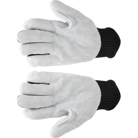 Paire de gants de protection anti-coupure de grade 5 en cuir et fibres de polyéthylène pour la sécurité en atelier (1/5)