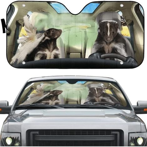 Pare-Brise Protection Adorables Chats Blancs Portant des Lunettes