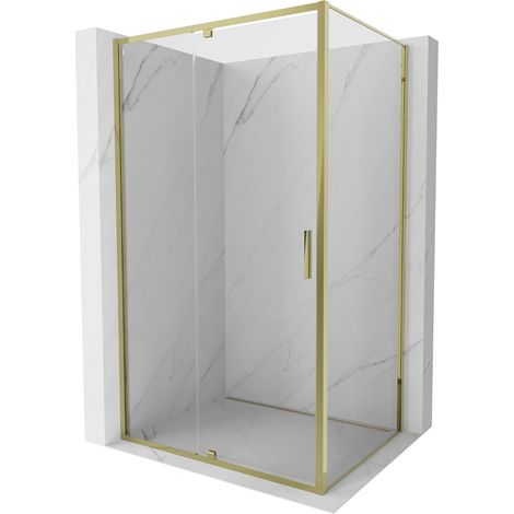Mexen Exo Duschkabine schwenkbar 160 x 90 cm, transparent, gold - 819-160-090-50-00