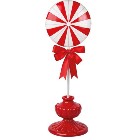 Preziosa Luxury Home Lollipop Natale in Poliresina 25,8 x 23 x 71,3 Cm Bianco Rosso