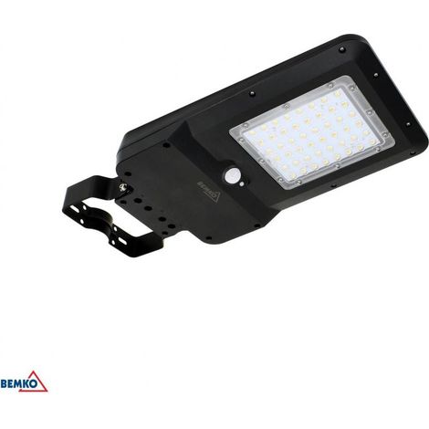 Farola solar LED BEMKO SOLGER 20W 3000LM 3000/4000/6000K IP65 NEGRA PIR