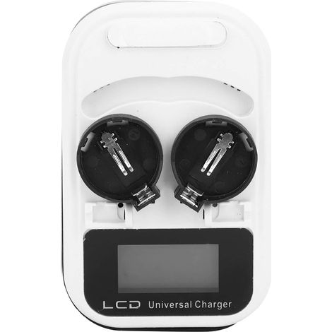 Chargeur de Batterie au Lithium Bouton Rechargeable 1 pièces écran LCD Maximum 300MA Chargeur à Double Fente pour LIR2016 LIR2025 LIR2032 100-240V (1/5)