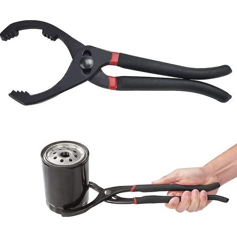 Pince à filtre à huile, clé à filtre à huile, outil de démontage de la sangle de filtre à huile réglable pour motos, voitures et camions (1 pièce - 2 pièces) (1/5)