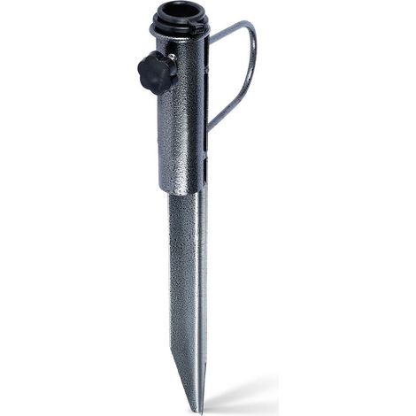 Pied de parasol en métal 42,5 cm – Fixation facile dans le sol – Adaptateur pour tubes de 25 à 35 mm – Support stable pour jardin et plage – Wurko