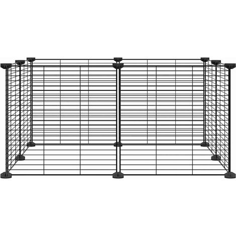 Gabbia per animali con 8 pannelli 35 x 35 cm acciaio nero 020041599