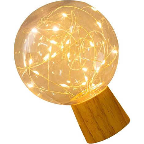 Veilleuse USB de Planète Led, Lampe de Chevet Décorative Compacte en Plastique et Bois, Lumière Chaude pour Chambre D'garçon et Filles, Ambiance Cosy et Romantique, Décoration (1/5)