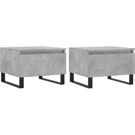Set di 2 comodini con cassetto 50 x 46 x 35 cm in legno ingegnerizzato grigio e metallo DEC040396