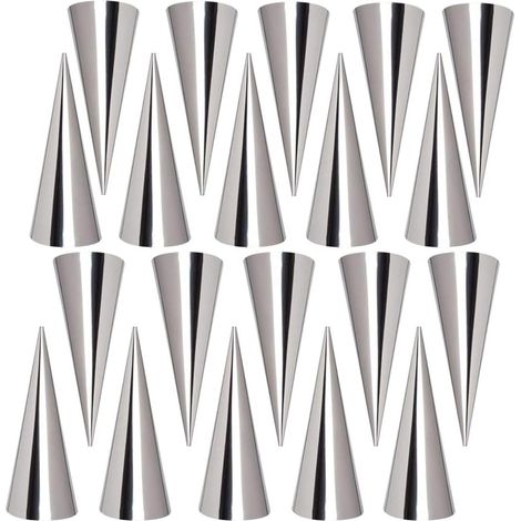 Juego de 20 moldes de acero inoxidable para panecillos de crema: perfectos para profiteroles, waffles y otros productos de repostería.