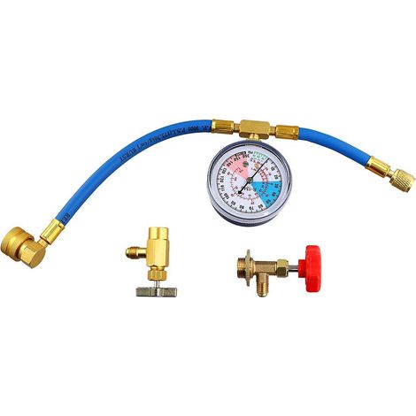 Kit de remplissage de fréon R134A, adaptateur, manomètre de climatisation, vannes de réparation de climatiseur, climatiseur (1/5)