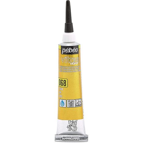 Couleur à l'eau pour Verre, Porcelaine, Métal, Céramique - Finition Brillante - Tube 20 ML, Or (1/5)