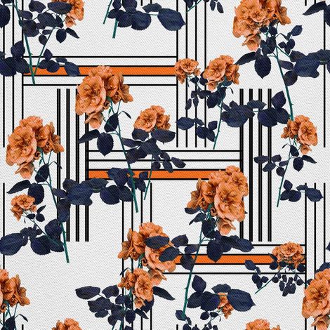 Outdoor dekostoffe oxford - Motiv Blumen und Linien I DX249 (1/5)