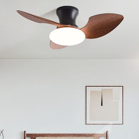 Ventilateur de plafond 80cm avec lumière et télécommande, Ventilateur de plafond LED à intensité variable, 6 vitesses, minuterie, 3 lames (1/5)