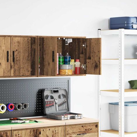 vidaXL Armoire murale de garage vieux bois bois d'ingénierie