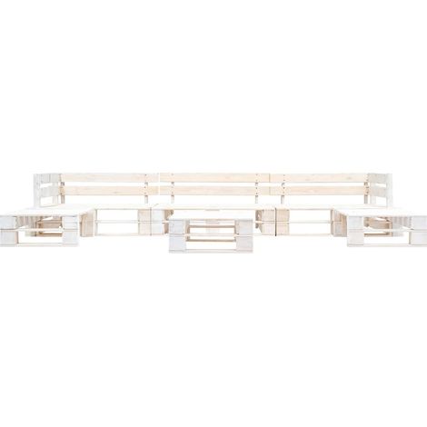 Maison Exclusive - Set Divani da Giardino su Pallet 6 pz in Legno Bianco (1/3)