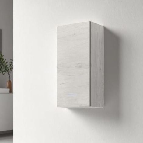Pensile sospeso 30x22 con anta reversibile Quercia Bianco (1/3)